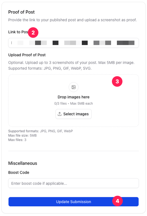Formulir bukti posting